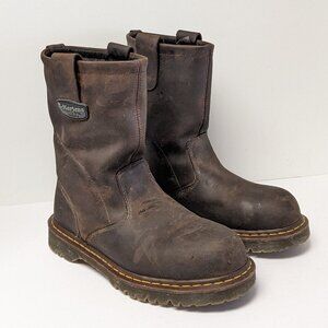 Dr. Martens Icon 2295 Steel Toe Work Boots, Brown Leather, Men's 9 Extra Wide